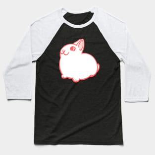 White Red-Eyed Bunny Rabbit Coney Baseball T-Shirt